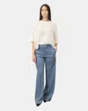 Circolo 1901 Ominine Pants  In Mixed Linen And Cotton - Dark Ash
