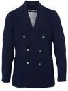 Circolo 1901 Double-breasted Twill Blazer In Blue