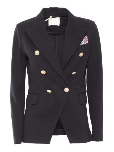 Circolo 1901 Double-breasted Blazer In Black