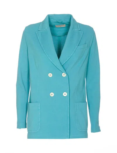 Circolo 1901 Oxford Double-breasted Jacket In Clear Blue