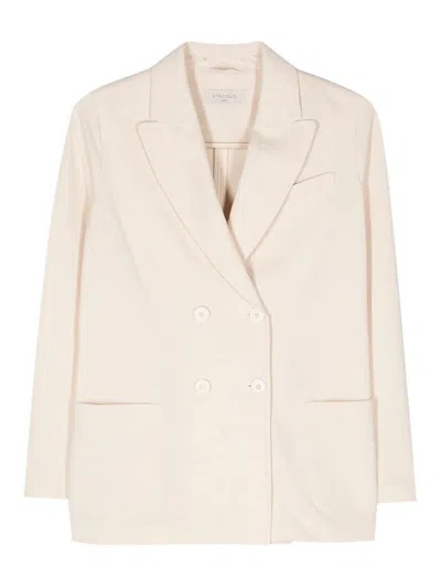 Circolo 1901 Oxford Double-breasted Jacket In White