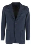 Circolo 1901 Single-breasted Blue Blazer With Honeycomb Texture In Blue
