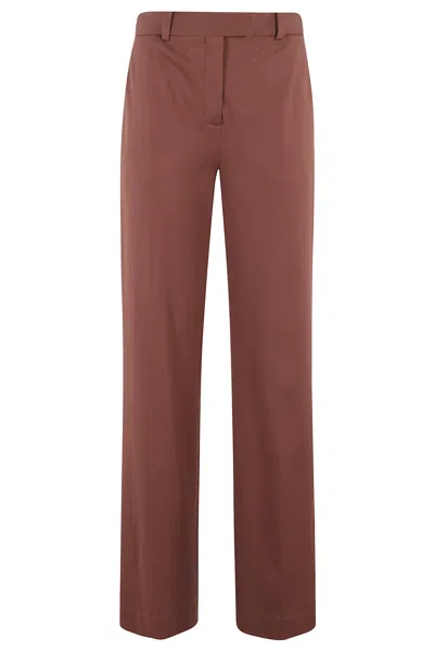 Circolo 1901 Pant Mp Piquet In Reddish Brown