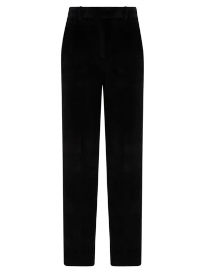 Circolo 1901 Carrot Velour Trousers In Black