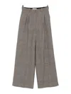 Circolo 1901 Wide-leg Brown Trousers With High Waist In Gray