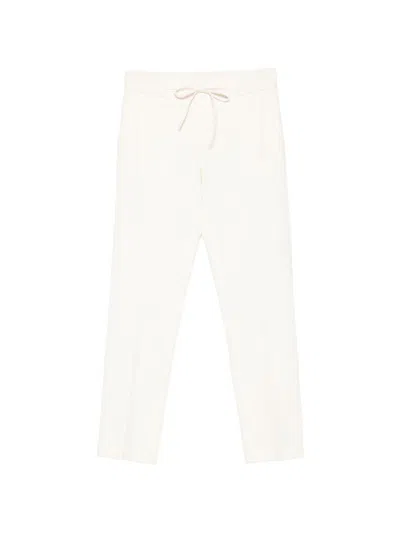 Circolo 1901 Pantaloni In Cotone Elasticizzato Bianco Con Coulisse  In White