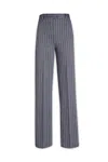 Circolo 1901 Pinstripe-pattern Flared Trousers In Blue