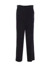 Circolo 1901 Flared Fit Trousers With Pinstripes And Pockets In Black