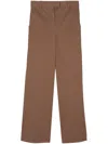 Circolo 1901 Pique Weave Cotton Blend Trousers With Dart Detailing In Brown