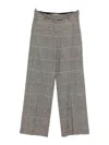 Circolo 1901 Check Pattern Wide Leg Cotton Trousers In Gray
