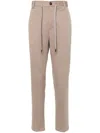 Circolo 1901 Piqué Drawstring Trousers With Pressed Crease In Neutrals