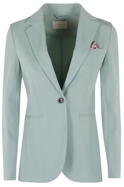 Circolo 1901 Pastel Green Cotton Piquet Slim Fit Piquet Jacket