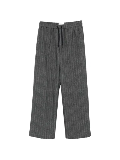 Circolo 1901 Pinstripe Drawstring-waist Trousers In Gray