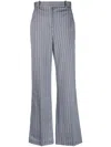Circolo 1901 Flared Pinstripe Pattern Trousers In Blue