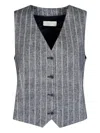 Circolo 1901 Pinstriped Waistcoat In Blue