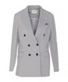 Circolo 1901 Double-breasted Cotton Jacket With American Rear Vent In White
