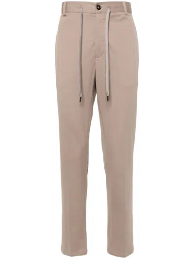 Circolo 1901 Drawstring-waist Piqué Chino Trousers In Grey