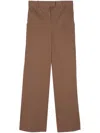 Circolo 1901 Pique Weave Cotton Blend Trousers With Dart Detailing In Brown