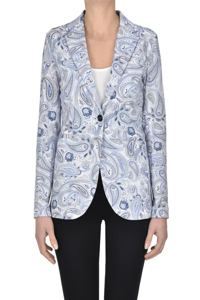Circolo 1901 Piquet Cotton Blazer In Blue