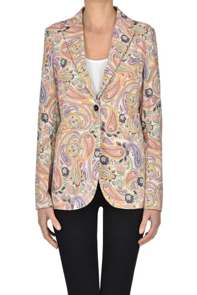 Circolo 1901 Piquet Cotton Blazer In Multi