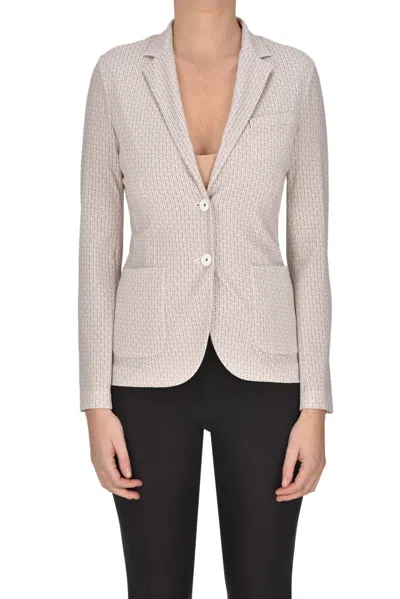 Circolo 1901 Piquet Cotton Blazer In Neutral