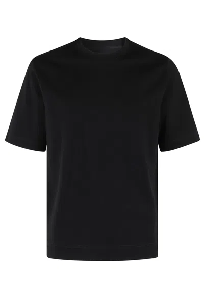 Circolo 1901 Crew Neck Plain T-shirt In Black