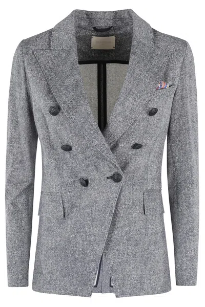 CIRCOLO 1901 CIRCOLO 1901 PIQUET DOUBLE-BREASTED JACKET