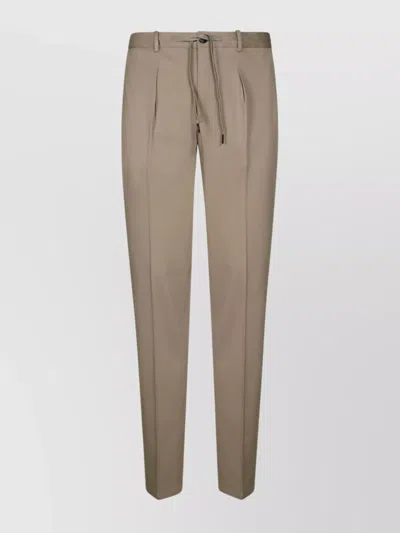 Circolo 1901 Piquet Pleated Drawstring Trousers In Beige