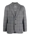 Circolo 1901 Navy Plaid Check Single-breasted Blazer For Men In Gray