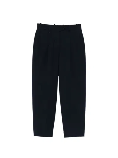 Circolo 1901 Cotton Trousers Pleated Front Belt Loops Pockets In Black