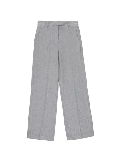 Circolo 1901 Masculine Pleated Linen Trousers In Gray