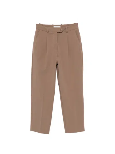Circolo 1901 Pleated Tailored Trousers In Brown