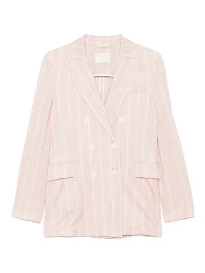 Circolo 1901 Poudre Pink Double-breasted Blazer In Neutral