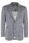 Circolo 1901 Chevron Pattern Single-breasted Blazer Crafted From Soft Piquet In Blue