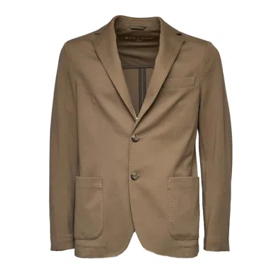 Circolo 1901 Premium Piquet Single-breasted Blazer In Brown