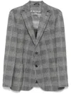Circolo 1901 Single-breasted Checked Cotton Jacket In Blue