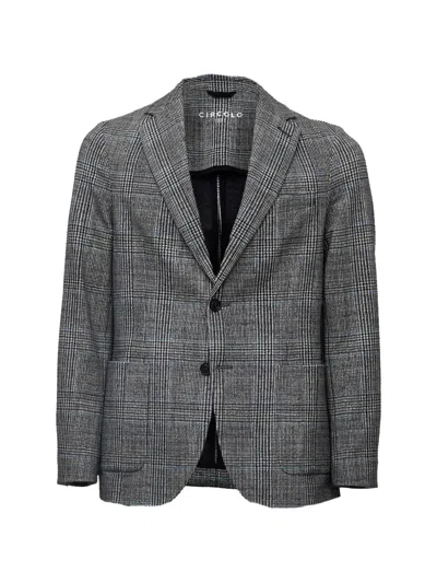 Circolo 1901 Prince Of Wales Check Blazer In Gray