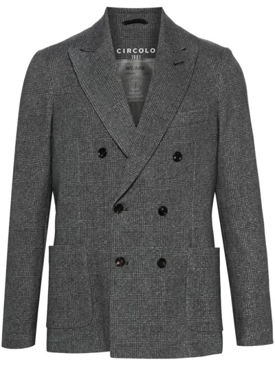 Circolo 1901 Prince Of Wales Check Blazer In Grey