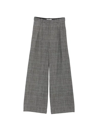 Circolo 1901 Prince Of Wales Check Pleated Trousers In Gray