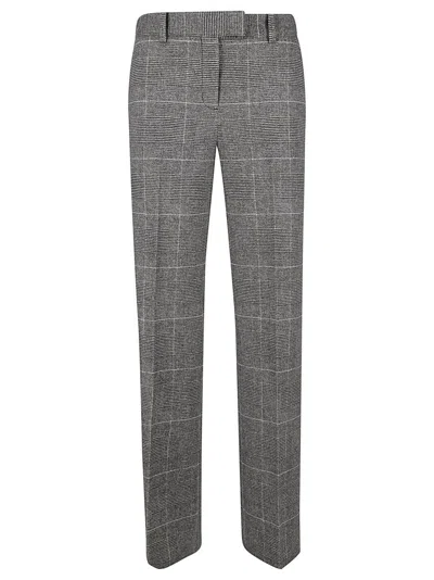 Circolo 1901 Prince Of Wales Check Trousers With Tailored Fit In Gray