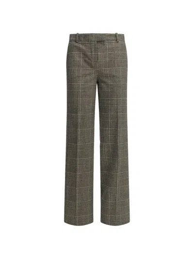 Circolo 1901 Prince Of Wales Checked Cotton Trousers In Gray