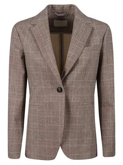 Circolo 1901 Prince Of Wales Jacket In Brown