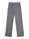 Circolo 1901 Check-pattern Straight-leg Trousers In Grey