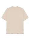 Circolo 1901 Crew Neck Cotton T-shirt With Short Raglan Sleeves In Neutrals
