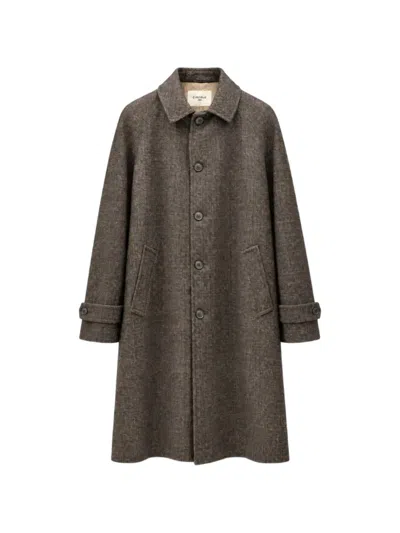 Circolo 1901 Raglan-sleeve Herringbone Coat In Brown