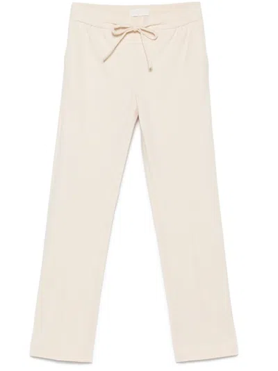 Circolo 1901 Relaxed-fit Cream Pants With Drawstring Waist In White