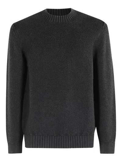 Circolo 1901 Textured Knit Wool Sweater In Gray
