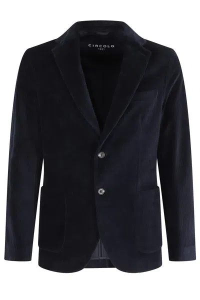 Circolo 1901 Ribbed Velvet Corduroy Jacket In Black