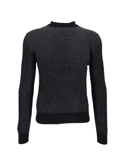 Circolo 1901 Ribbed-knit Wool Sweater In Black