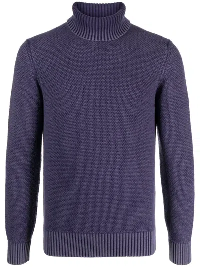 Circolo 1901 Roll-neck Virgin Wool Jumper In Purple
